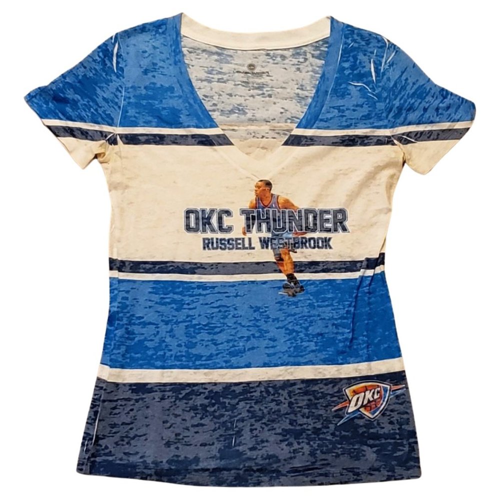 OKC Thunder Russell Westbrook V-Neck Tee Women’s M - Picture 2 of 11